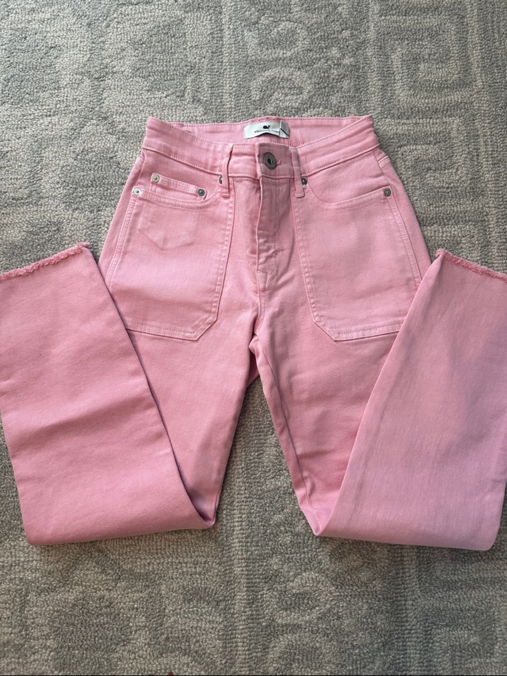 Vineyard Vines Jamie High Rise Straight Crop Jeans in "Pink Cloud" | 24